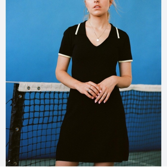 Frank and oak X La Coupe Sarah Jeanne Labrosse T shirt dress polo Tennis Prep L - Picture 1 of 15